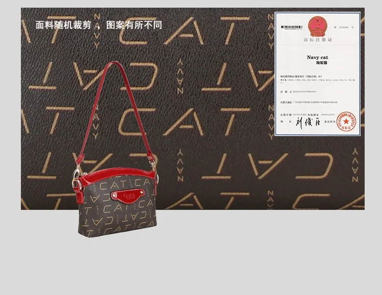 Navy cat Retro Square Bag Ladies Handbag Shoulder Messenger Bags Female 2019 New Korean36