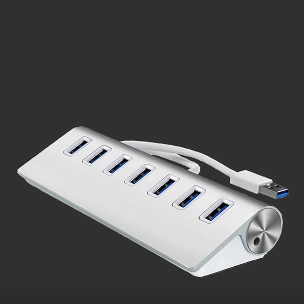 High Speed 5Gbps 7 Port Aluminum USB 3.0 Hub for PC Laptop M ac iM ac M acBook Pro