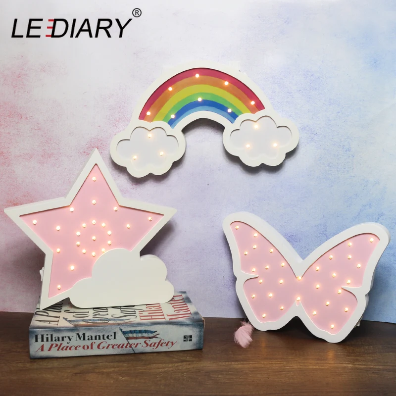 Деревянные ночники LEDIARY в виде животных единорога кролик облако Эйфелева башня