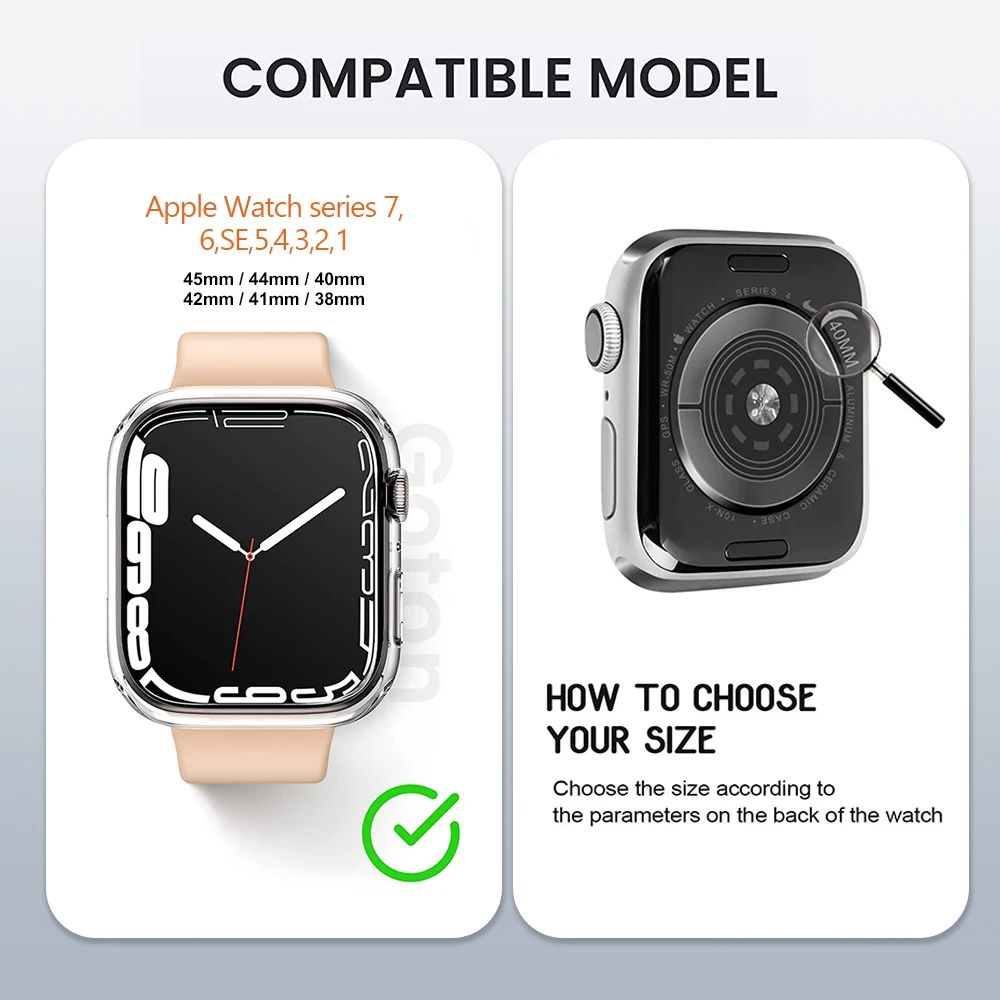 Cover for Apple Watch  45mm 41mm  44mm  40mm 42mm 38mm Shock-Proof Resist Bumper Protective Case for iWatch SE 7 6 5 4 3 2 1