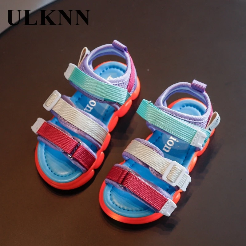 

ULKNN Wholesale Fashion Light-up Sandals 2020 New Summer Anti-Slip Boys Sandals