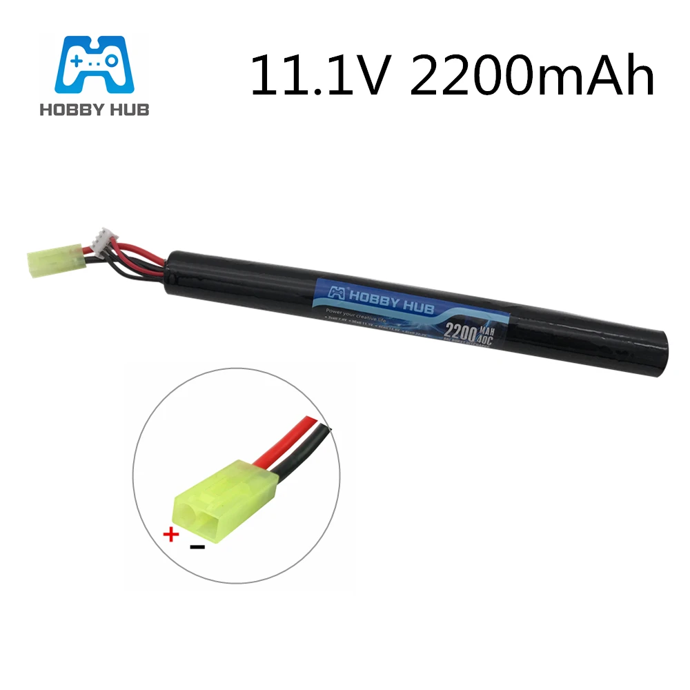 

1pcs Hobby Hub Power RC Lipo battery 11.1V 2200MAH 18650 40C AKKU Mini Airsoft Gun Battery RC model 40C