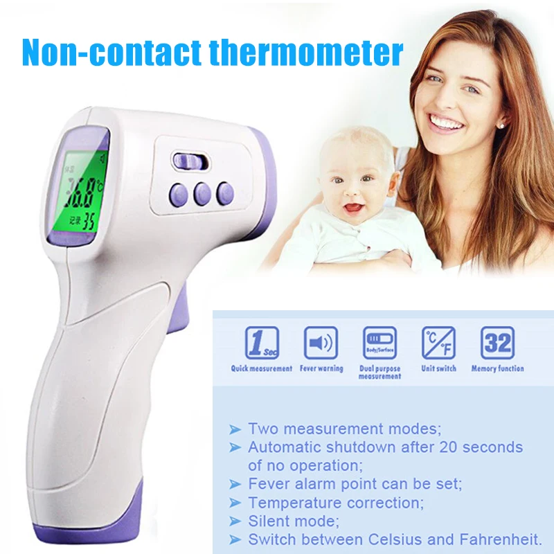 

Infrared Thermometer Non-contact Forehead Adult Baby Body Temperature Meter Measuring BM88