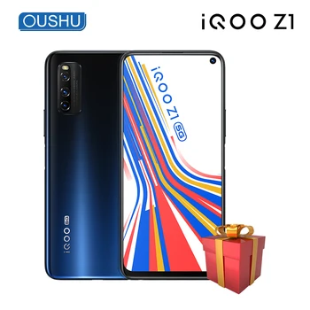 Перейти на Алиэкспресс и купить В наличии 5G vivo IQOO z1смартфон MTK Dimensity 1000Plus 8GB128GB NFC 48MP камеры 6,57 'ЖК-экран 4500mAh 44W VOOC сотовый телефон