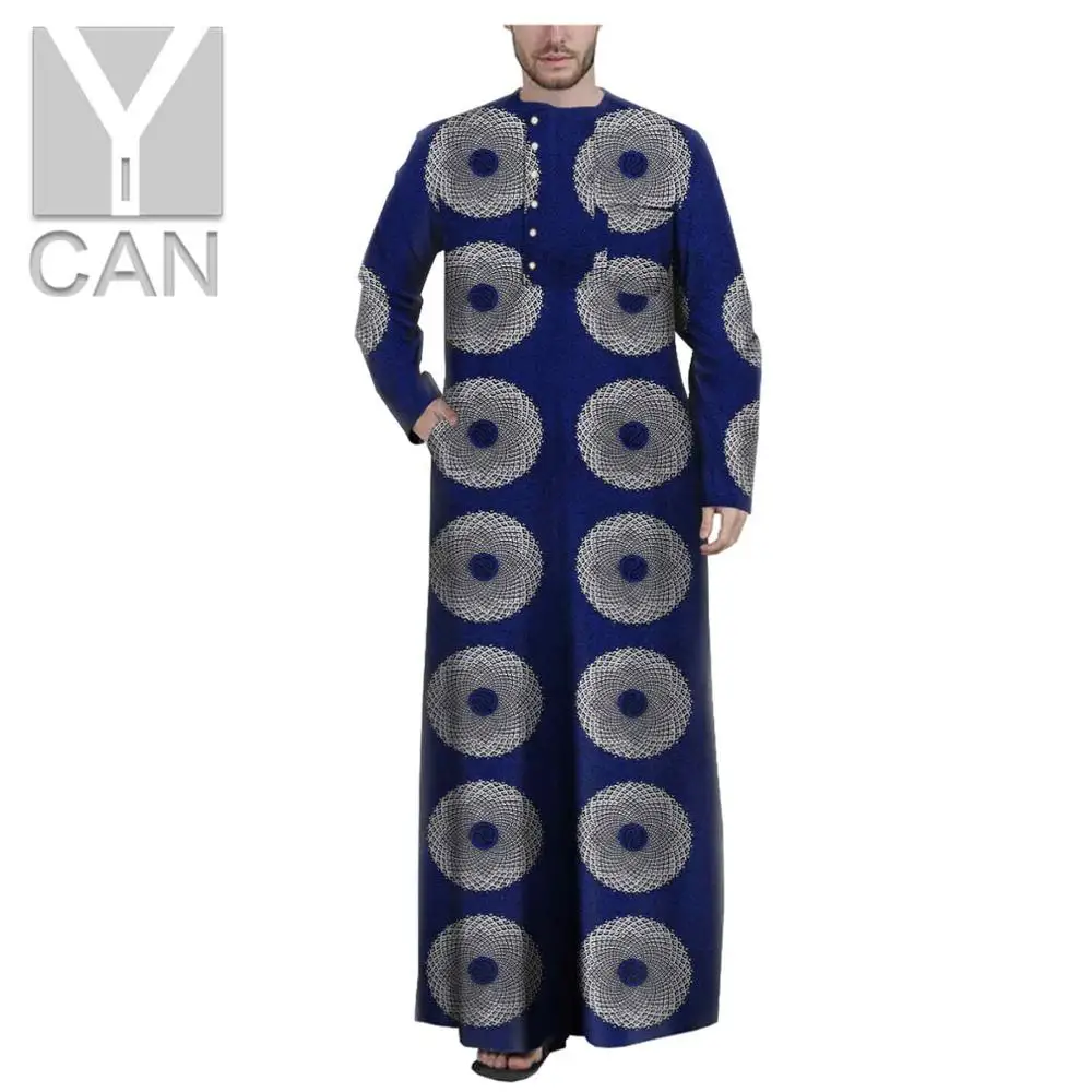 

Y-CAN Men Print Outfits Dashiki Long Coats comfortble Ankara Outwear Long Sleeve Agbada Robe Plus Size Casual Wear Y201028