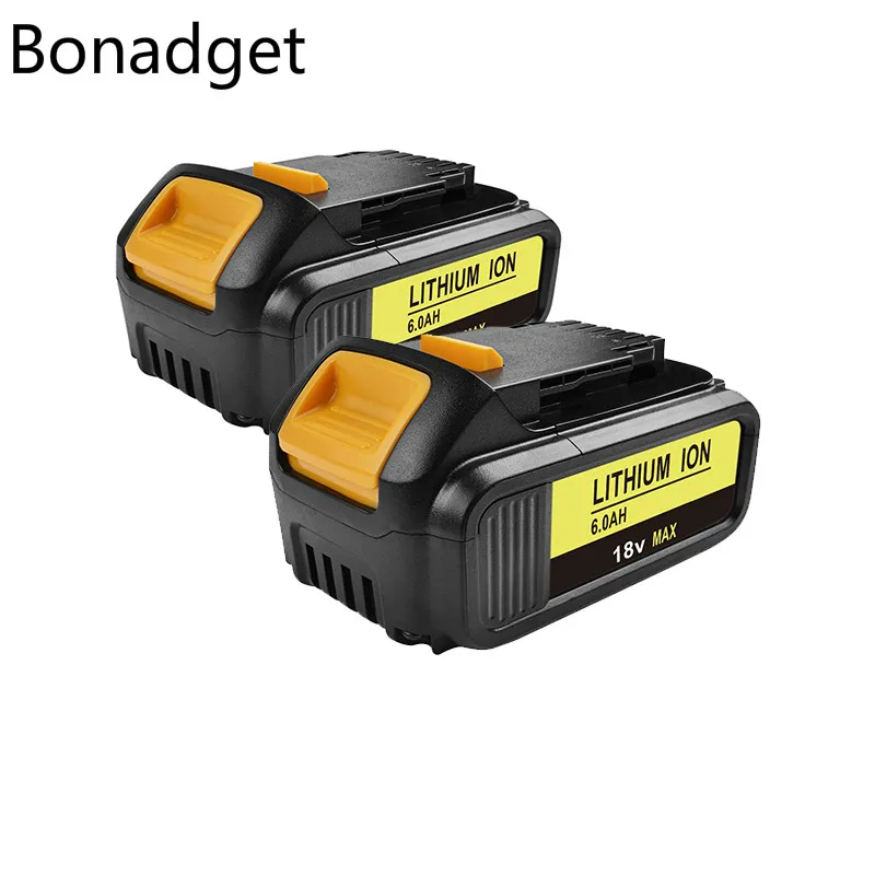 

Bonadget 6000mAh 18V 2pack for Dewalt Power Tool Battery for DCB182 DCB201 DCB180 DCB181 DCB201-2 DCB200 DCB200-2 DCB204-2