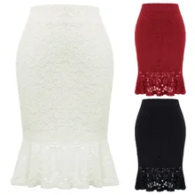 Grace Karin, женские винтажные Ретро юбки, Цветочная кружевная облегающая юбка-карандаш в бедрах, юбка-карандаш, женская элегантная облегающая юбка с рюшами