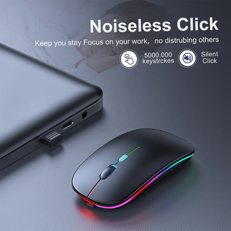 small computer mouse Wireless Mouse Bluetooth RGB Mouse Computer Rechargeable Mause Silent Ergonomic USB Mice LED Backlit Gaming Mouse For Laptop PC led gaming mouse