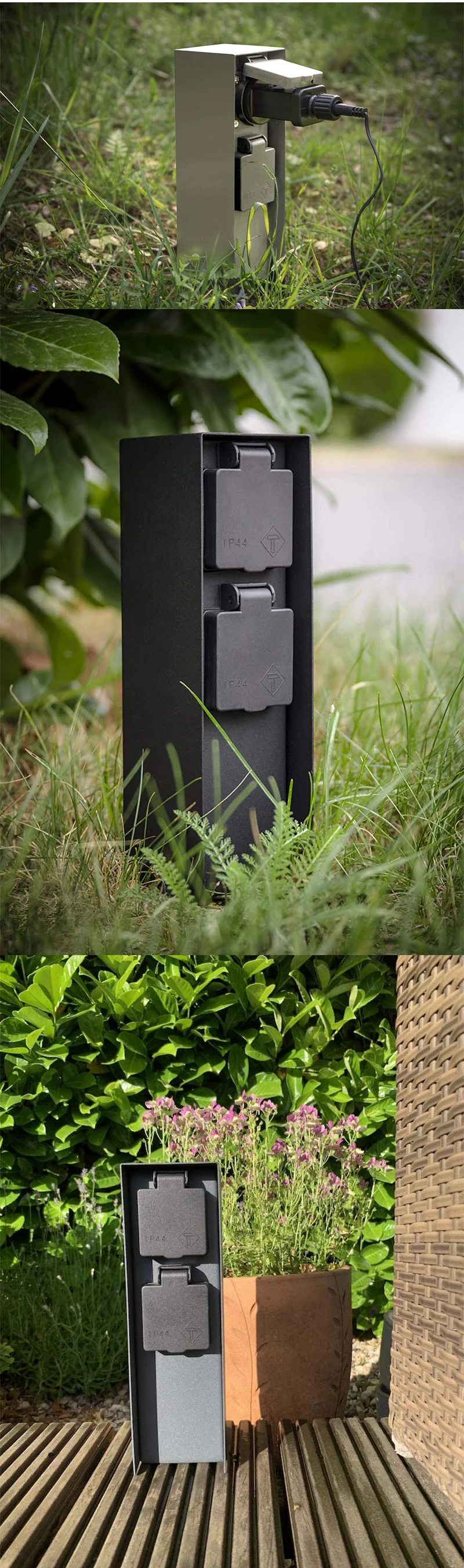 Tomada elétrica resistente às intempéries para ambientes