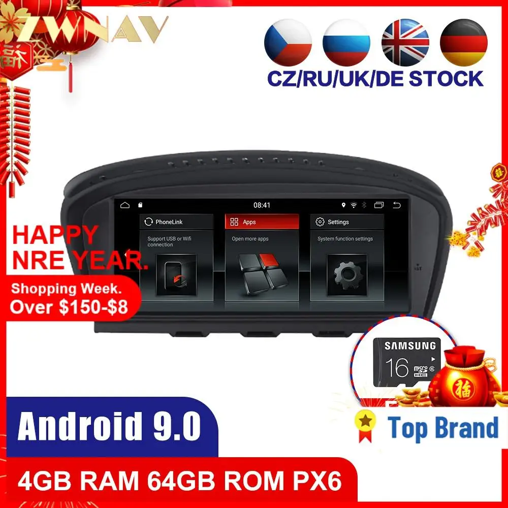 PX6 4G + 64G Android 9 0 автомобильный мультимедийный плеер для BMW 5seris E60 E61 E63 2008 2009 2010