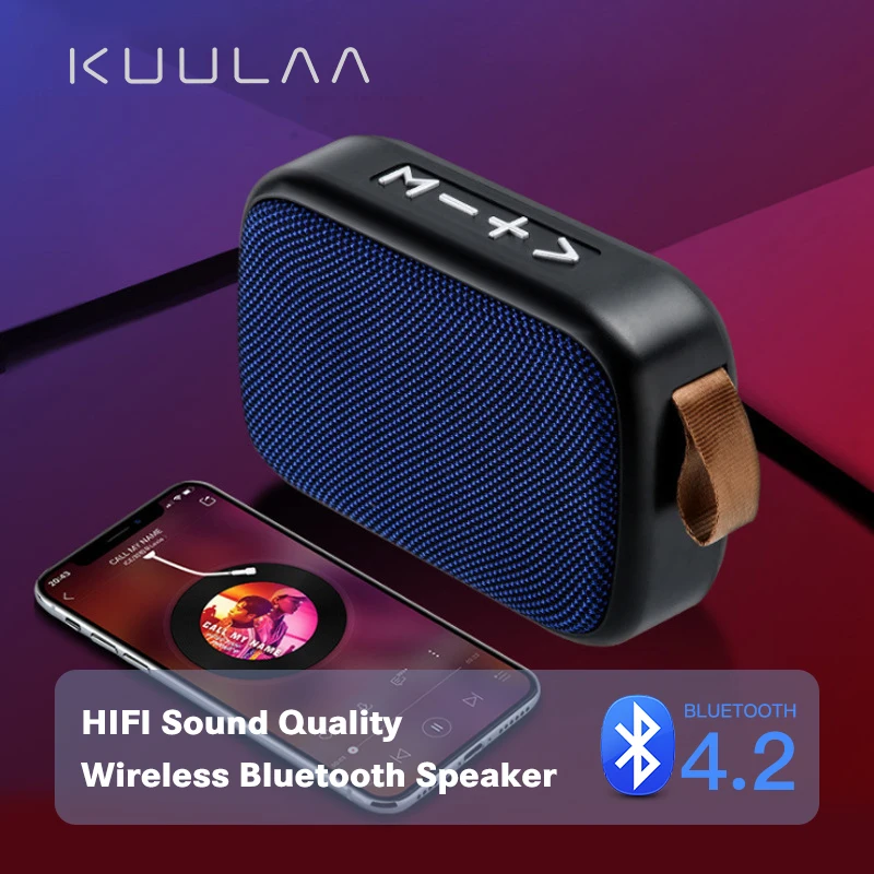KUULAA-minialtavoz Bluetooth, reproductor de música portátil con Radio, HIFI, para exteriores, inalámbrico