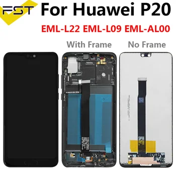 

For Huawei P20 EML-L29 LCD Display+Touch Screen Digitizer Assembly with Frame EML-L22 EML-L09 EML-AL00 For Huawei P20 Display