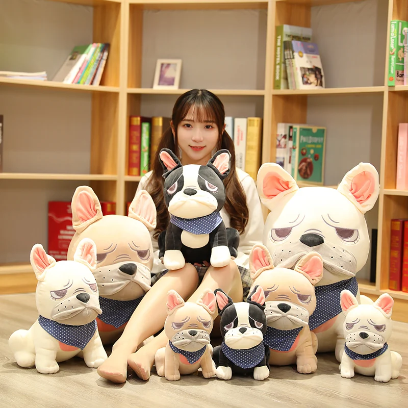 

Nice Soft Simulation French Bulldog Plush Toys Stuffed Down Cotton Cute Lifelike Sharpei Pug Doll Pillows Kids Children Gifts