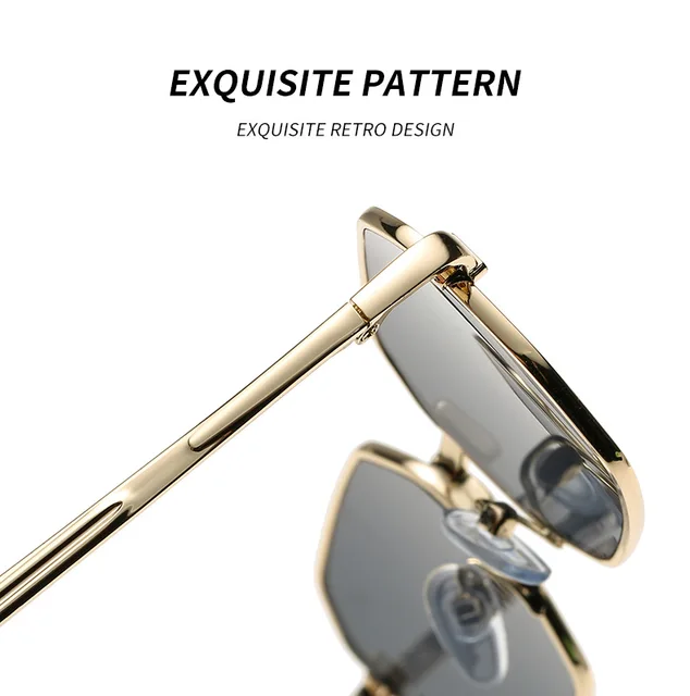 Narrow Rectangular Sunglasses For Men And Women Metal Frame_voghion.com