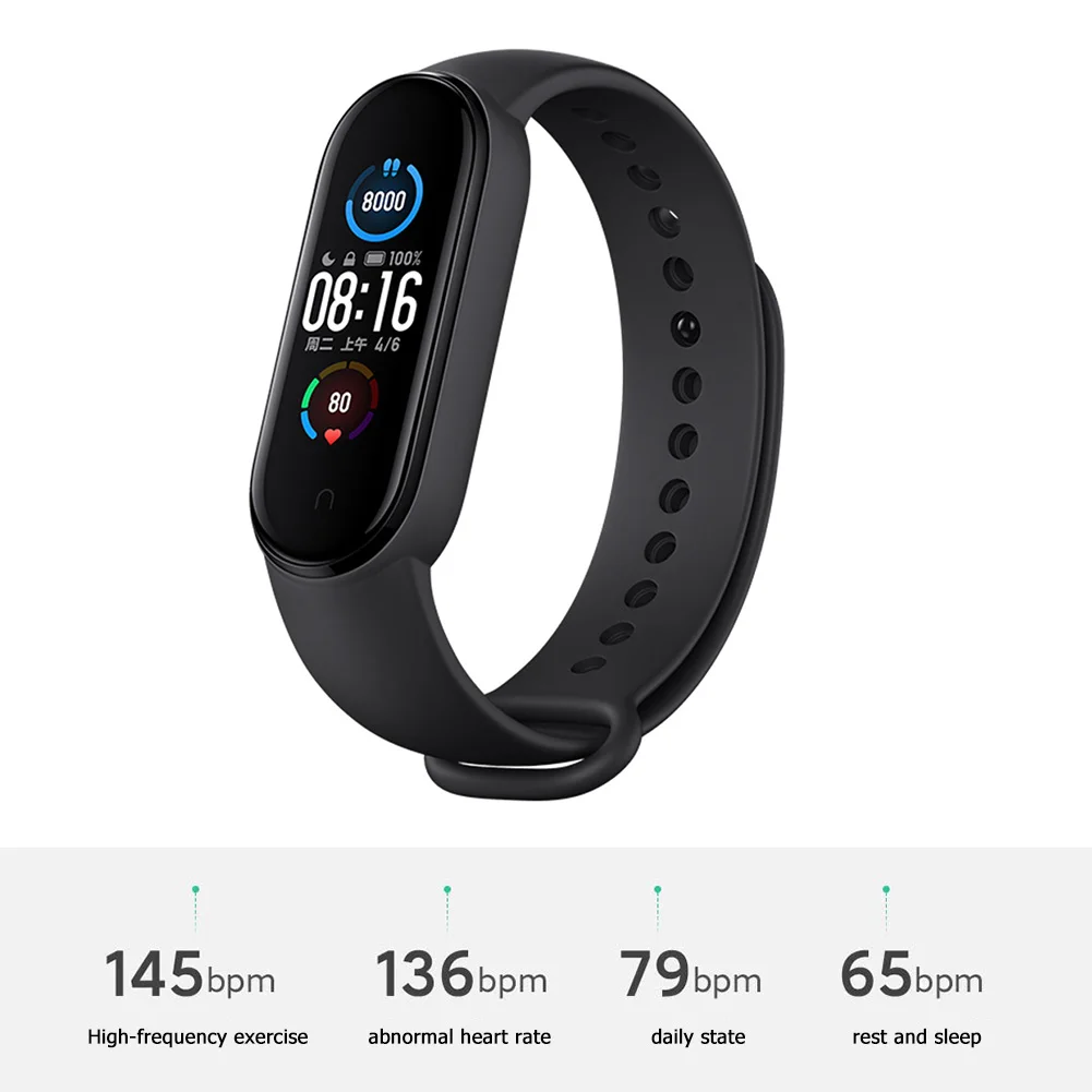 

Xiaomi Mi Band 5 Waterproof Bracelet Bluetooth 5.0 Heart Rate Fitness Tacker Smarthwatch smart bandStandard / NFC Version