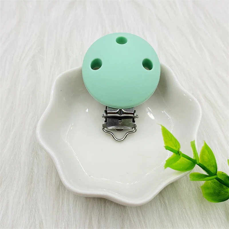 3Pcs Perle 실리콘 둥근 모양의 클립 BPA 무료 DIY  노리개 간호 더미 초안 Teethiing 장난감 클립