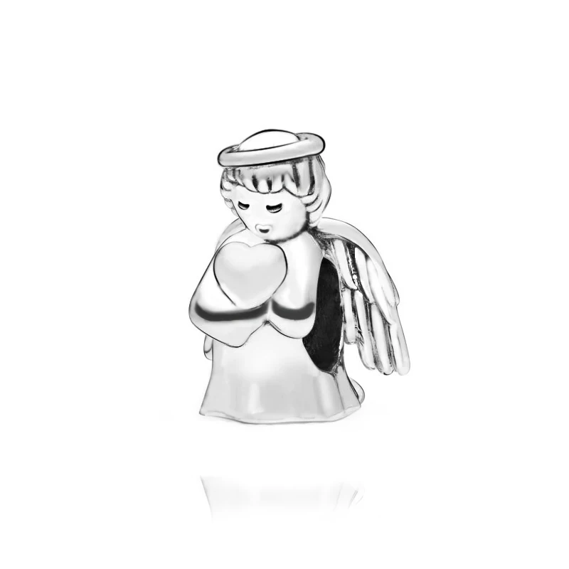

2019 Winter New 925 Silver Color Bead Angel of Love Beads Charm Fits Original Pandora Charms Bracelet Bangle DIY Fashion Jewelry