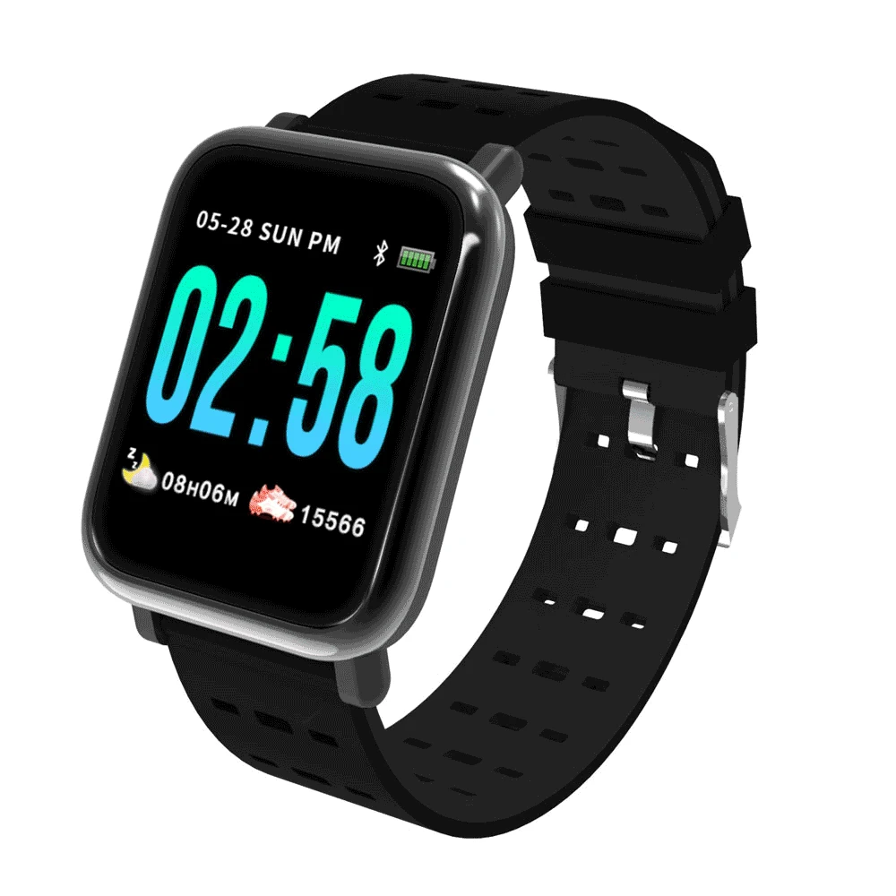 

A6 Smart Watch Blood Pressure Monitor wrist tonometer Heart Rate Monitor Sport Fitness Tracker sphygmomanometer watch tonomete