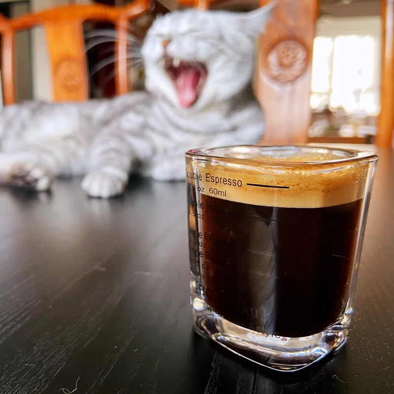 Double Espresso Ounce Cup 60ml Square Measuring Transparent Thickened Glass Coffee Latte For Roasting Concentrated Mugs Tools