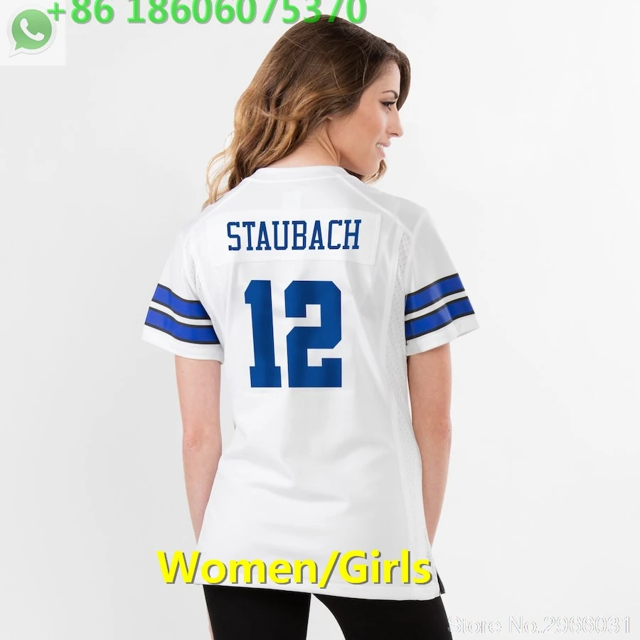 А+++ качественные женские 11 cole besley 22 Emmitt Smith 12 roger staubach Jersey Dallas