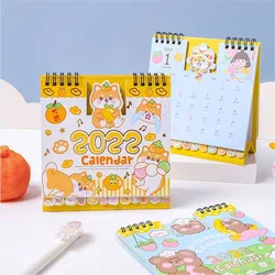 Calendrier de bureau 2022 motif lapin et ours, 1 pièce, joli agenda quotidien, organisateur annuel, papeterie, fournitures scolaires et de bureau 