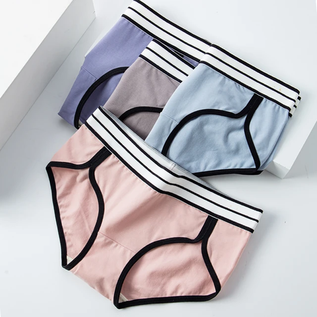 3Pcs/Set Women's Panties Cotton Breathable Panty Sexy Briefs Cute Letter  Girls Lingerie Seamless Underpant Soft Female Underwear