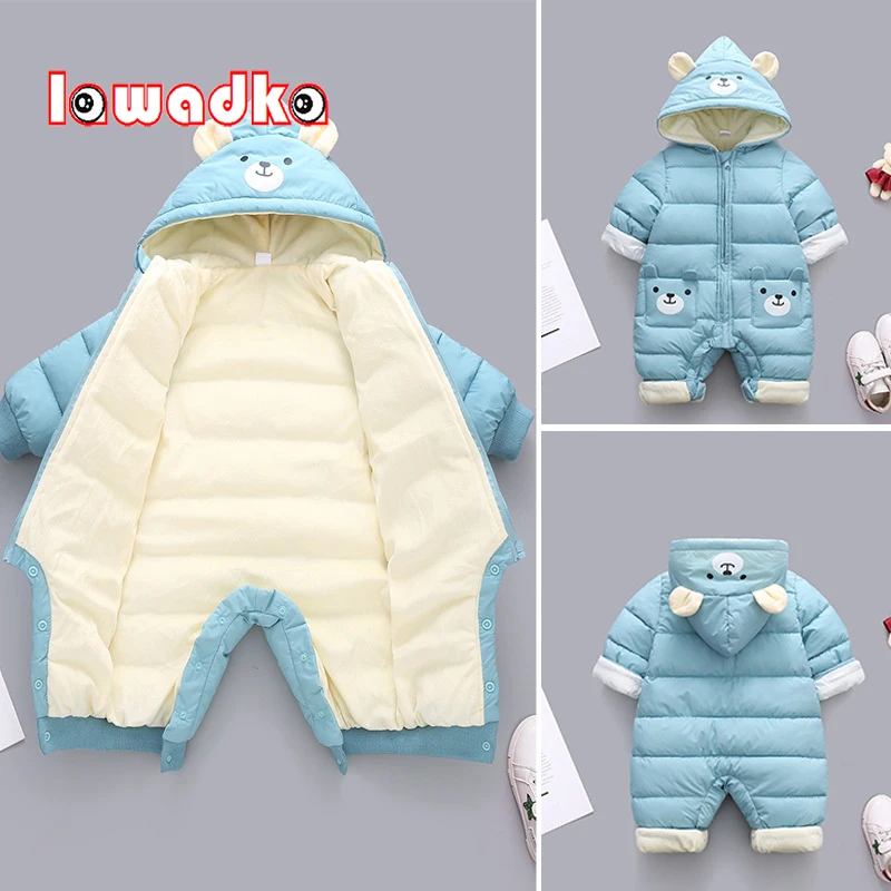 

Lawadka Winter Warm Baby Girl Boy Romper Down Cotton Newborn Long Sleeve Clothes Cartoon Infant Clothing Jumpsuit 0-18Month 2021