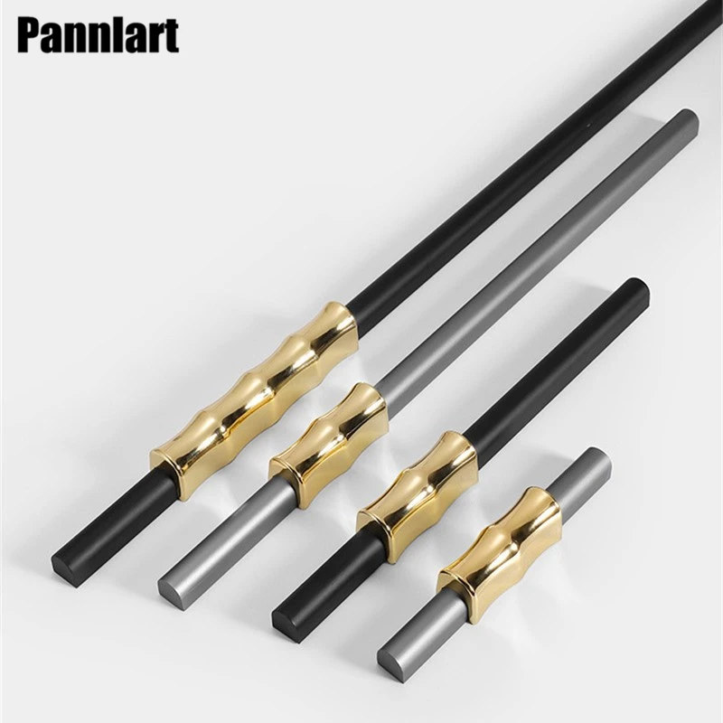 Pannlart 1 шт. черный золотая для шкафа дверные ручки Алюминий длинный тонкий