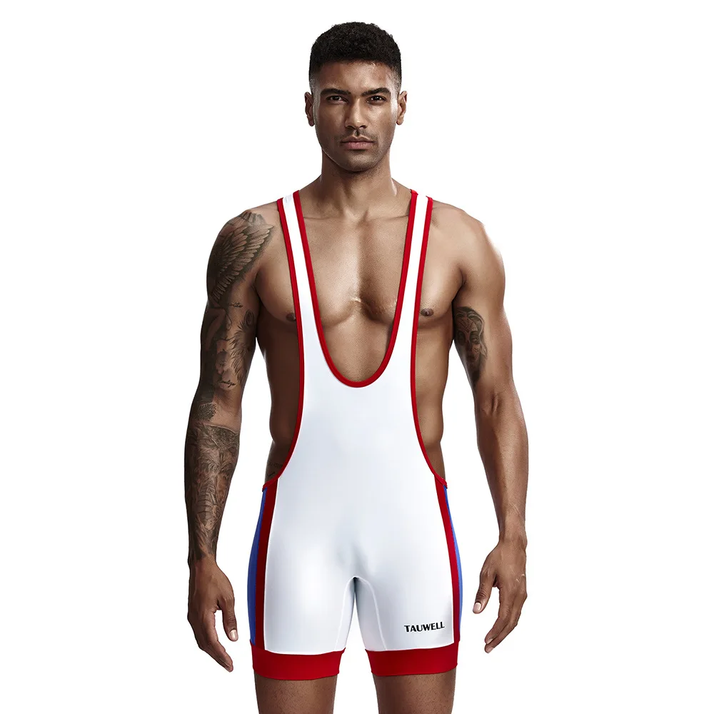 Tauwei Man Full Body Leotards Wrestling singlet Mens Body Building Swimsuit Gym Bodywear Man Tight Swimwear