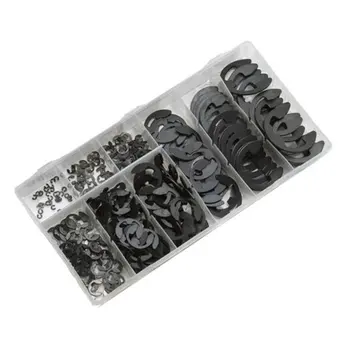 

300pcs Stainless Steel E-Clip External Retaining Ring Assortment Kit Black Oxide 1.5-22mm 9 Sizes Kit with Storage Case