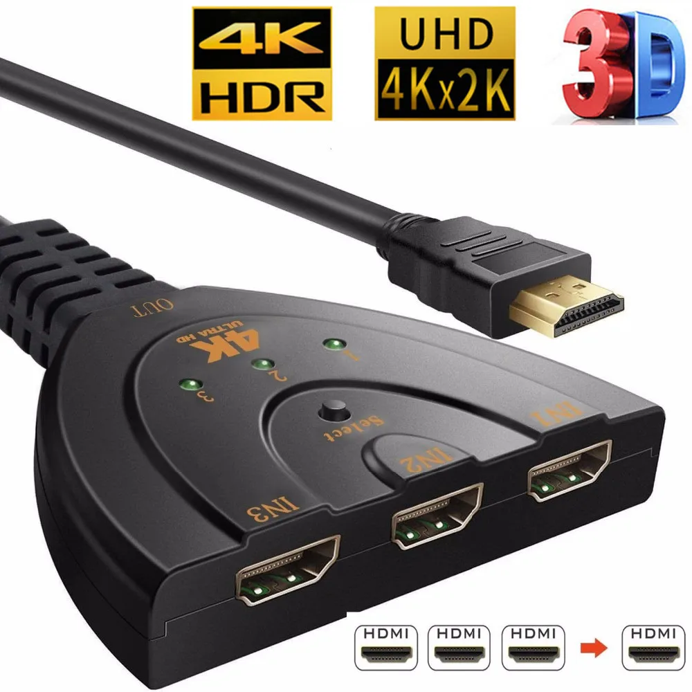 3 портовый мини разветвитель HDMI 1.4b 3D переключатель 1080P в 1 хаб для DVD HDTV Xbox PS3 PS4|hdmi