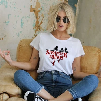 

Showtly Stranger Things T Shirt Eleven Women Casual Top Tee Shirts Tshirt T-shirt Female Femme Clothing Harajuku Funny Movie top