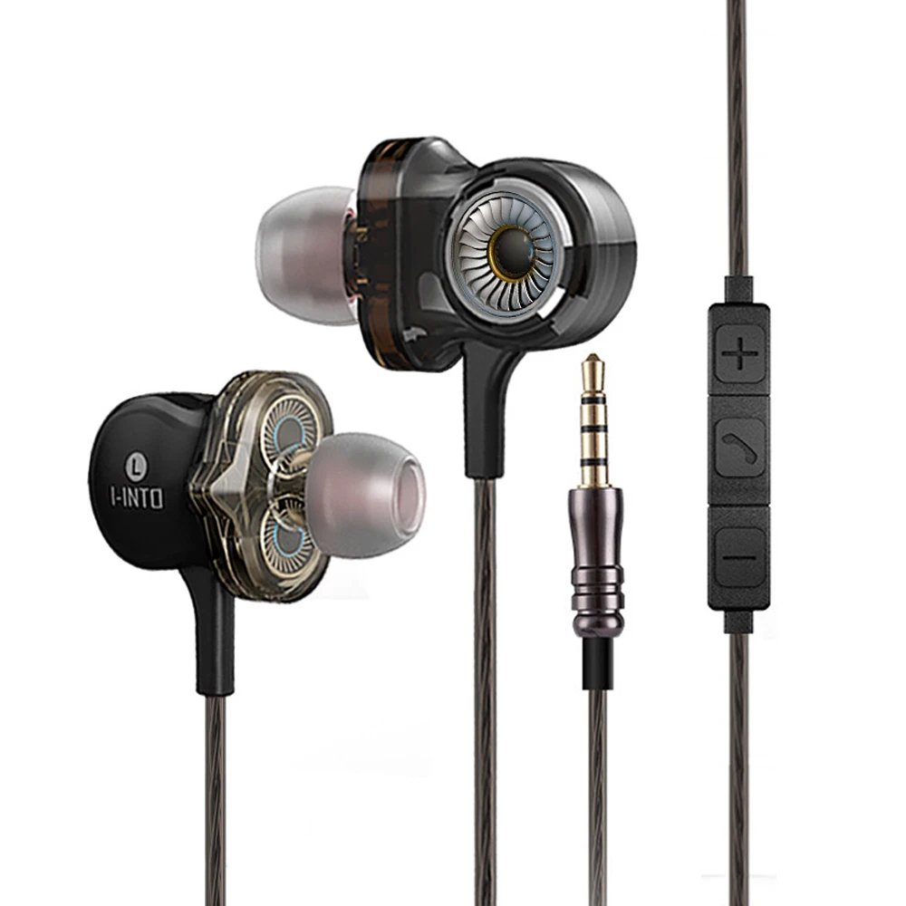 

Studio Earphone Hi-Res Wired Earbud Audiophile HIFI Coaxial Audio Cable with Mic High-Fidelity Hybrid Multi Driver Headphones