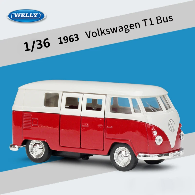 WELLY литье под давлением 1:36 симулятор автомобиля 1963 Volkswagen T1 автобус классический
