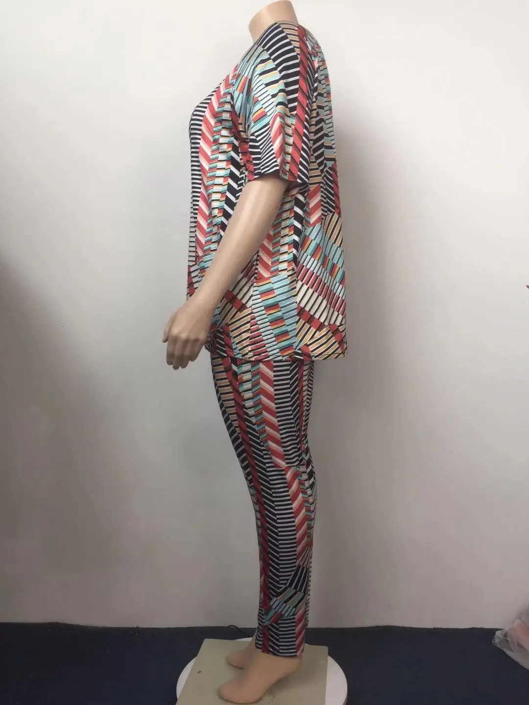 Xl-5Xl Plus Size Women Clothing Two Piece Set Pajamas Casual Dot Pattern Printing Short Sleeve Top and Pant Set Home Clothes