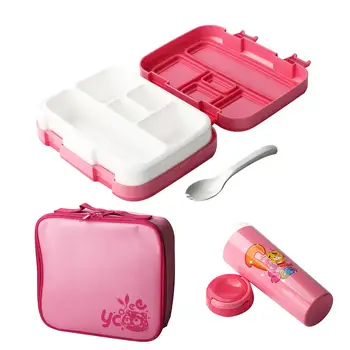 

Child's Lunch Box Multiple Compartments Food Storage Container Leak-Proof Meal Snack Packing Box with Cup Set for Picnic Camping
