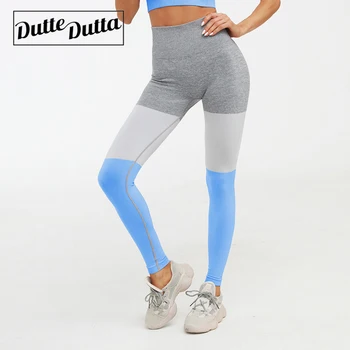 

Seamless New Knitted Contrast Stitching Yoga Pants Fitness Pants Sports Tights Patchwork Sports Tight Leggings