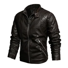 

PU Leather Jacket Winter Men Fleece Warm Military Casual Leahter jackets Male Slim Fit Motorcycle Windbreaker Outwear AUSO