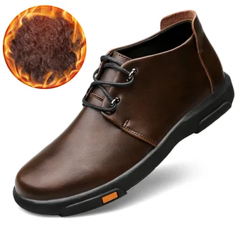 

Genuine Leather Winter Boots Men Snow Boots Waterproof Ankle Boots Male Boots Autumn Black Winter Men Shoes Plus Size 37-45 Yixi