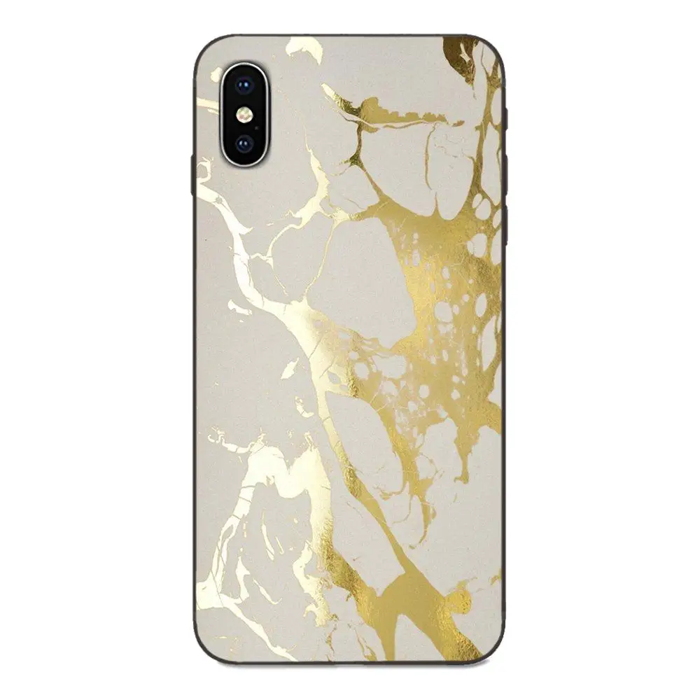 as picture Мягкий Силиконовый ТПУ Черный Твердый чехол для Apple iPhone 4 4s 5 5S SE 6 6S 7 8 Plus X XS Max XR Модный Золотой Мрамор - Цвет: as picture