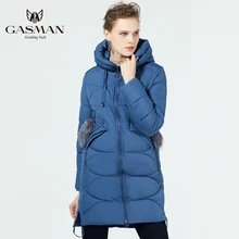 GASMAN Био Пух Пальто Средняя Длина Модный Пуховик Женский с Капюшоном Теплая Женская Куртка Новая Зимняя Коллекция