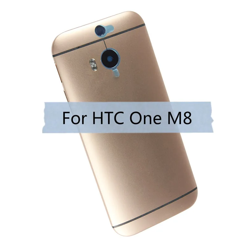 Задняя крышка для мобильного телефона htc One M8, задний Чехол, металлический корпус батареи+ Боковая кнопка громкости+ объектив камеры M 8 8310C, запчасти