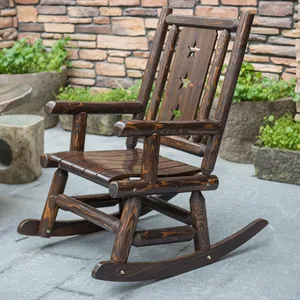 Деревянное уличное кресло-качалка в старинном стиле, деревянное кресло-качалка для крыльца в деревенском стиле, дизайнерское кресло для палубы, балкона или использования в помещении