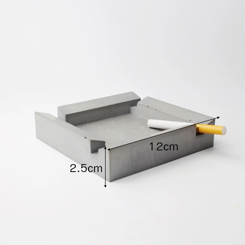 Бетонная пепельница силиконовая форма креативные подарки домашний интерьер декоративная цементная форма - Цвет: Темный хаки