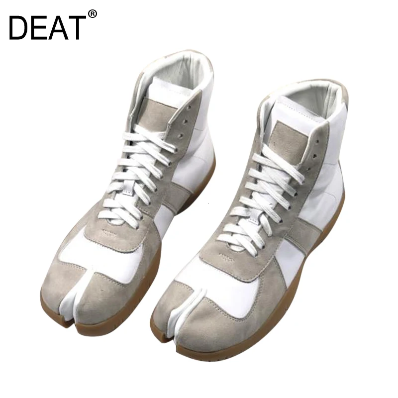 

[DEAT] 2020 Square Toe Bandage Mixed Colors Matte Leather Single Shoes Women Short Boots New Autumn Winter Fashion Tide 10F160