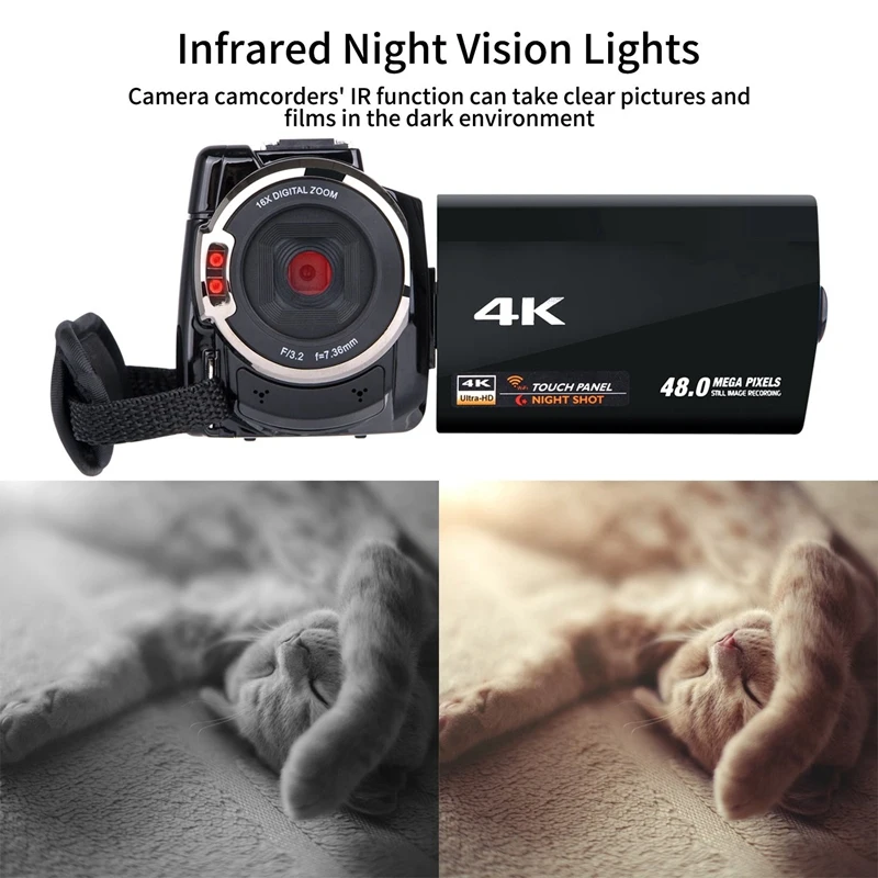 FFYY-видеокамера 4K Ultra Hd цифровая Wifi камера 48.0Mp(интерполяция) 3,0 дюймов пресс-экран 16X цифровой Zoom Recorde