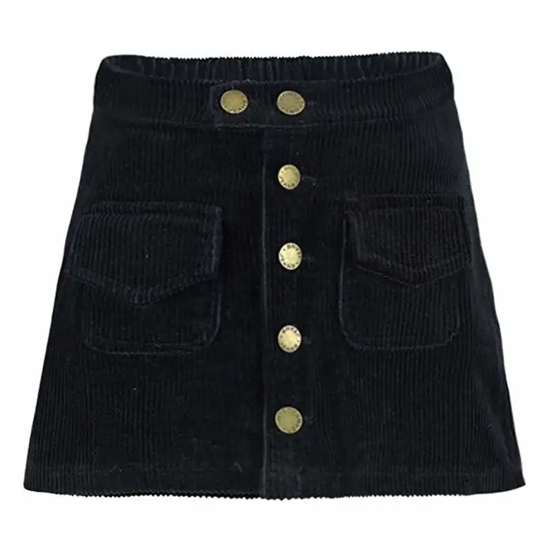 Babyinstar Fashion Corduroy Casual Skirts for Girls Button DesignHip Skirt Kid's Outfits Toddler Skirt Baby Girls Clothing