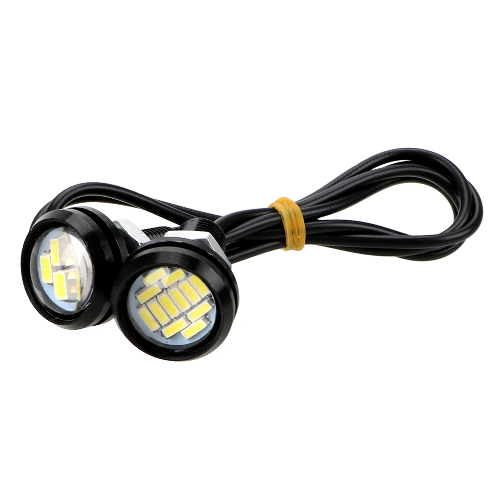 2Pcs DC12V 5W DRL Daytime Running Light Reverse Backup Turn Signal Lamp White Car Eagle Eye LED 23mm 4014 12SMD | Автомобили и