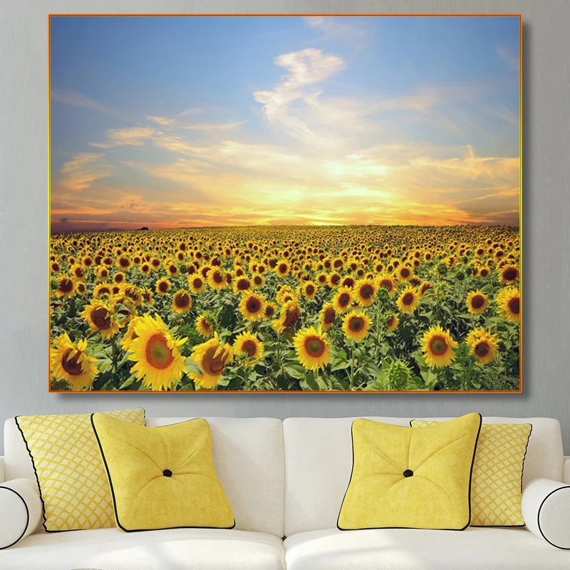 

Wall Pictures for Living Room Sunflower Oil Canvas Painting Calligraphy Scenery Pictures Landscape Posters and Prints Decoration