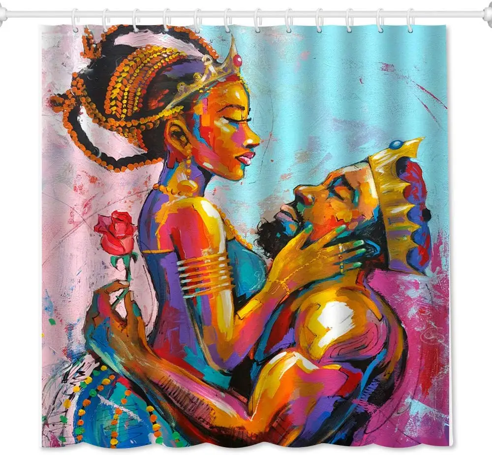 

Африканские бриллианты для влюбленных, король и королева, душевая занавеска, дизайнерские аксессуары для ванной комнаты